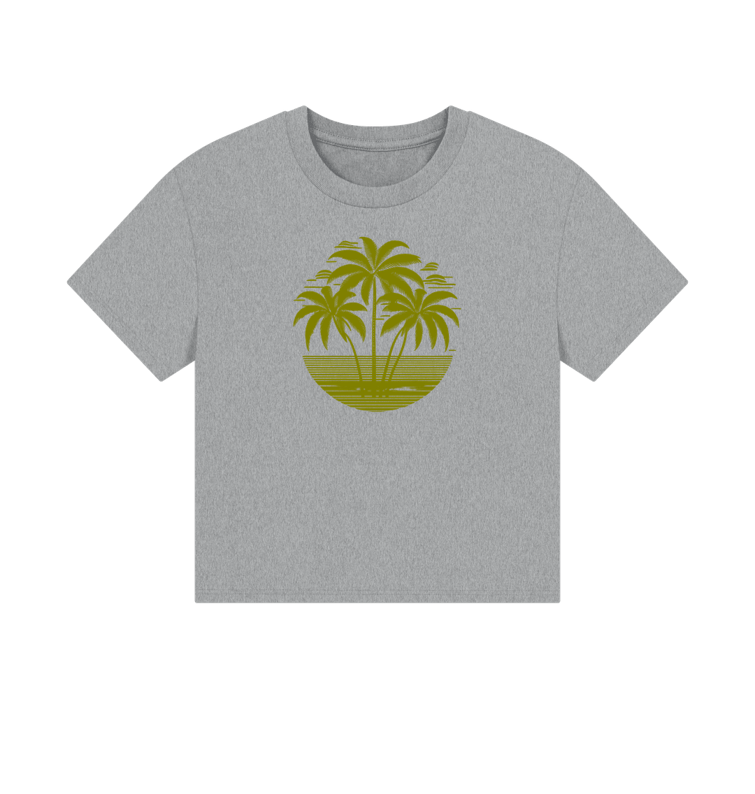 Tropical Sunset Women's Boxy Fit Organic T-Shirts - Loom & Sprout