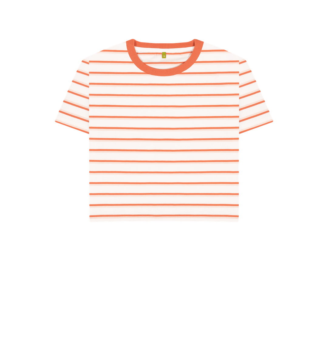 Coral Stripes Printed T-shirt