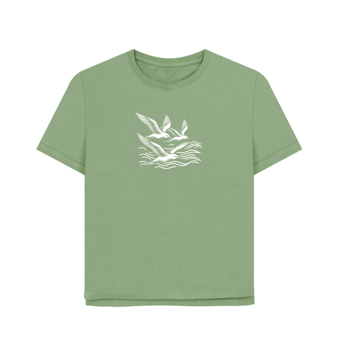 Waves and Wings Women's Relaxed Fit Organic T-shirts - Loom & Sprout