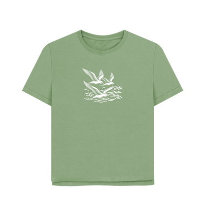 Waves and Wings Women's Relaxed Fit Organic T-shirts - Loom & Sprout