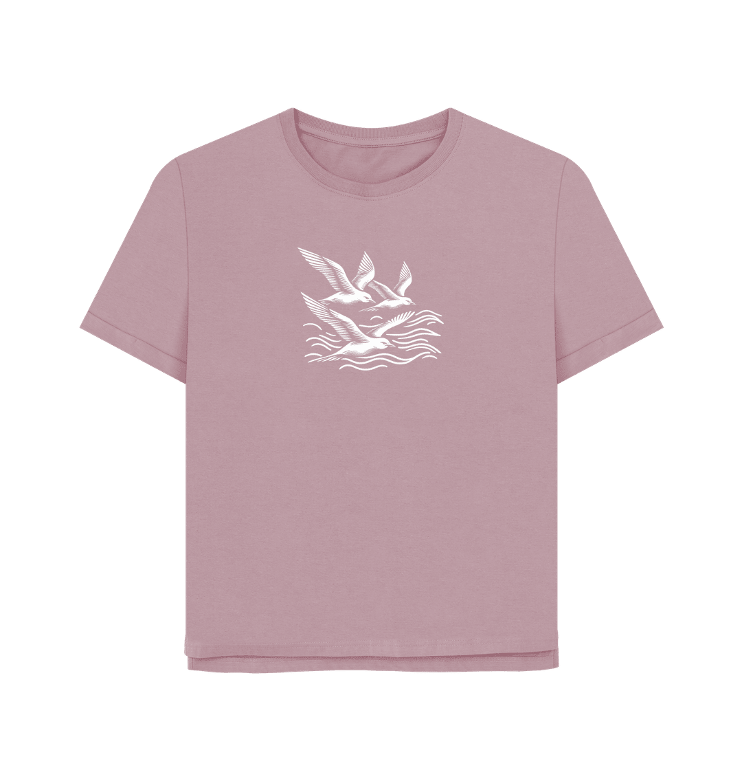Waves and Wings Women's Relaxed Fit Organic T-shirts - Loom & Sprout