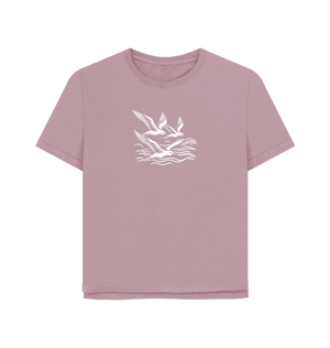 Waves and Wings Women's Relaxed Fit Organic T-shirts - Loom & Sprout