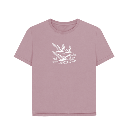 Waves and Wings Women's Relaxed Fit Organic T-shirts - Loom & Sprout