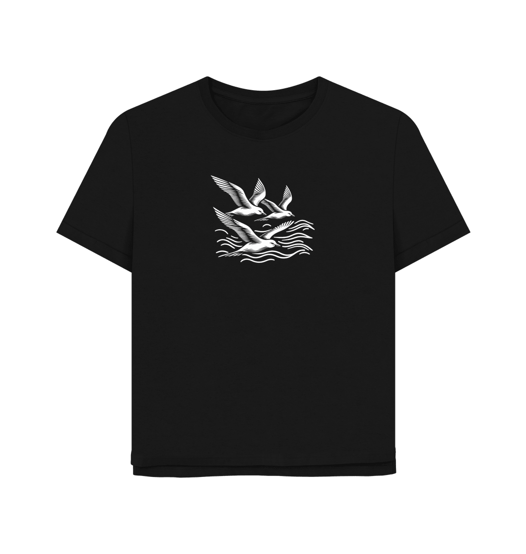 Waves and Wings Women's Relaxed Fit Organic T-shirts - Loom & Sprout