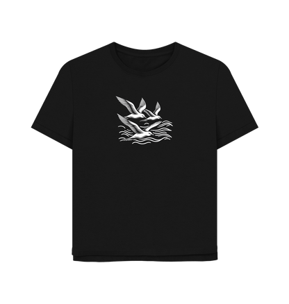Waves and Wings Women's Relaxed Fit Organic T-shirts - Loom & Sprout