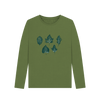 Whisper of Leaves Women's Long Sleeve Organic T-Shirt - Khaki