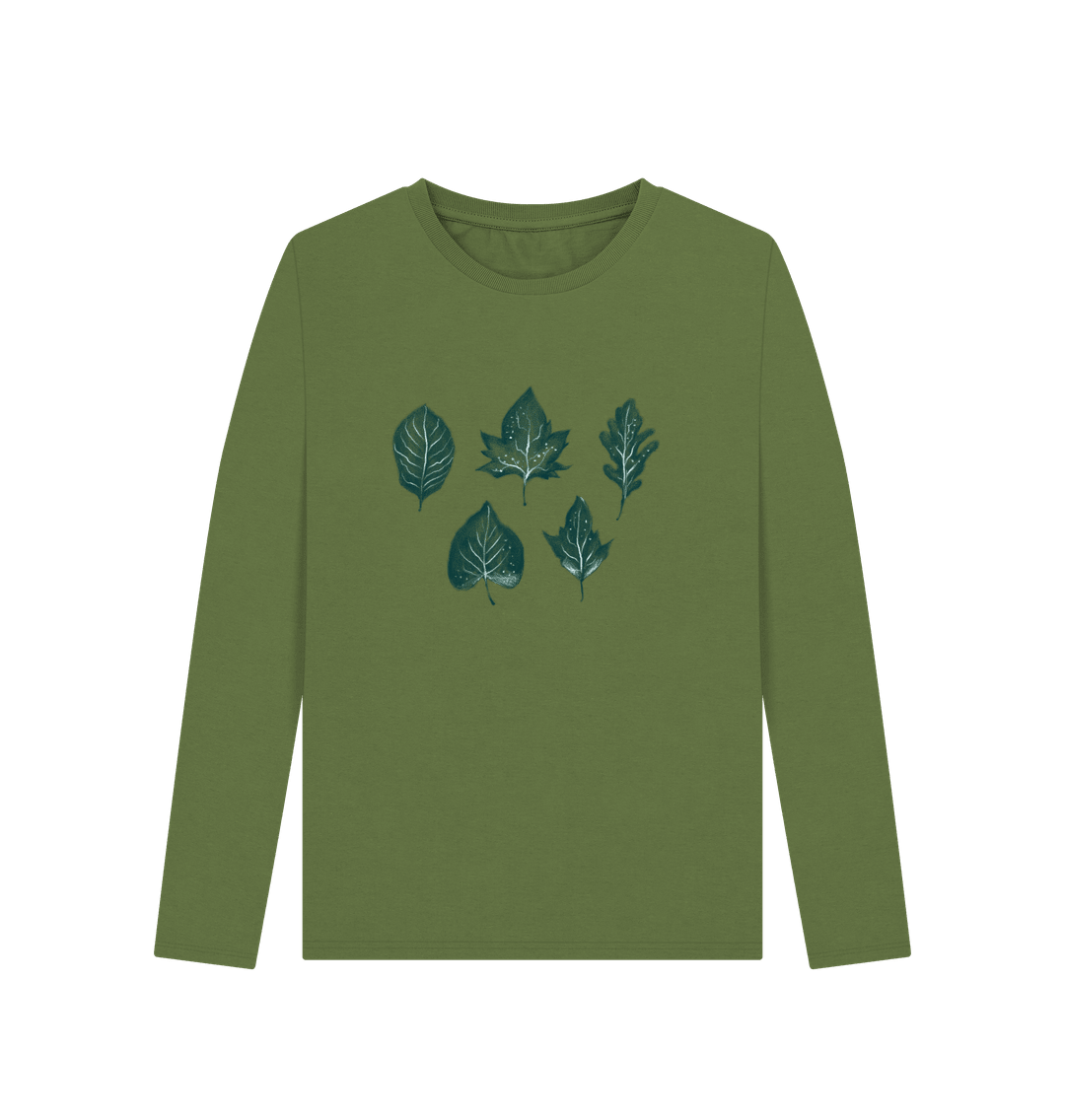 Whisper of Leaves Women's Long Sleeve Organic T-Shirt - Loom & Sprout
