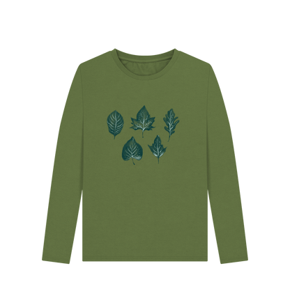 Whisper of Leaves Women's Long Sleeve Organic T-Shirt - Loom & Sprout