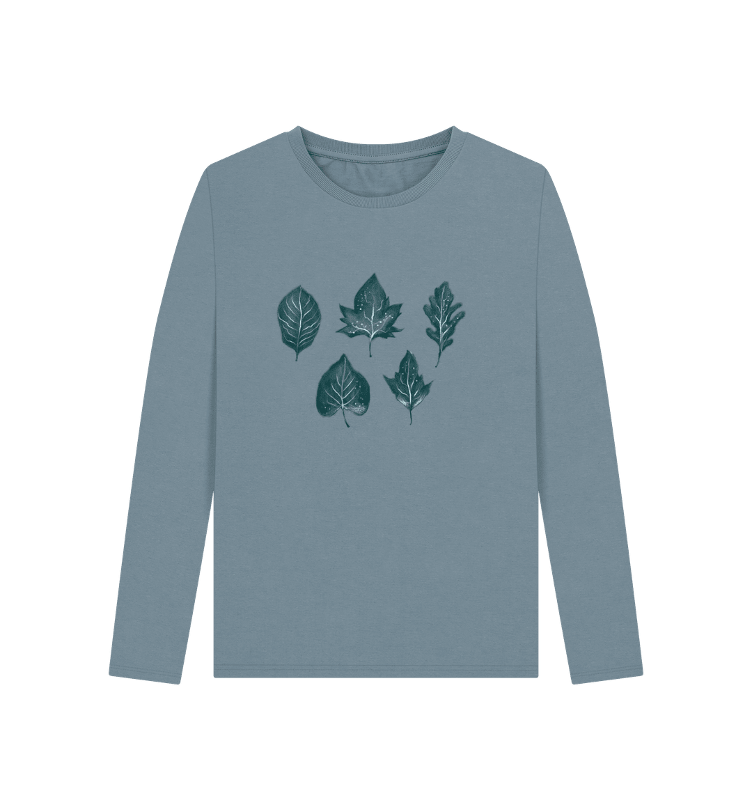 Whisper of Leaves Women's Long Sleeve Organic T-Shirt - Loom & Sprout