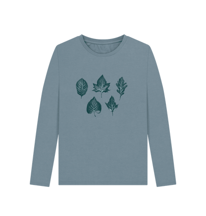 Whisper of Leaves Women's Long Sleeve Organic T-Shirt - Loom & Sprout