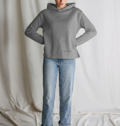 Women's relaxed fit hoodie by Loom and Sprout, featuring a soft, lightweight fabric with a Seasons Leaves design.