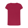 Women's Crew Neck Organic T-Shirts - Cherry