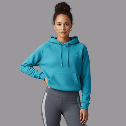 Women’s Pullover Ocean Blue Hoodie | Organic, Regular Fit - Loom & Sprout
