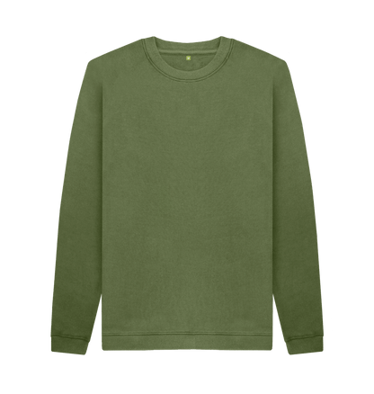 Khaki Men's Crew Neck Organic Jumpers