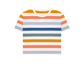 Multicolour Stripes Printed T-shirt